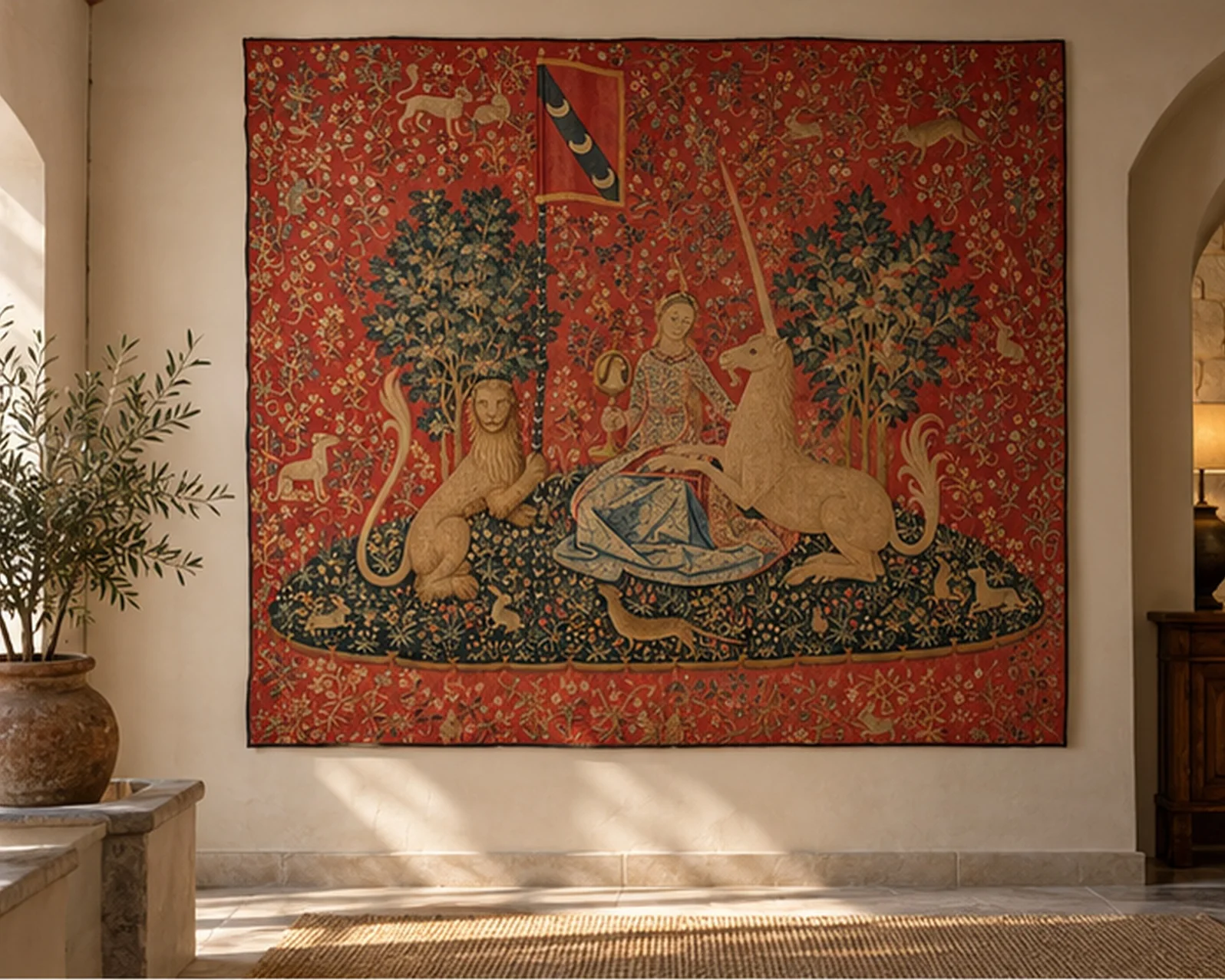 André Demay & Georges Boitard – La Dame à la Licorne (La Vue), tapisserie EA
